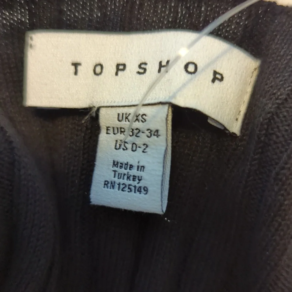 NWT Topshop Corset Tie Front Knit Singlet Tank in Black Viscose, Sz XS - Picture 7 of 8